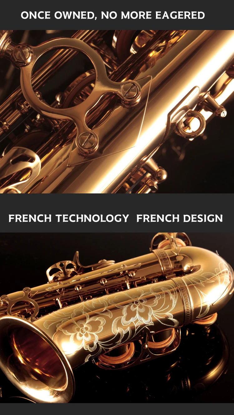 Musical Instruments High F Eb Key Golden Lacquer Alto Saxophone Rsa