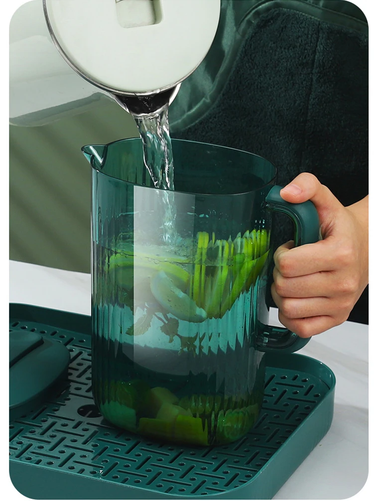 New Arrival 2000 Ml Water Kettle Filter Jug With 4 Cups Heat Resistance Amber Colored Water