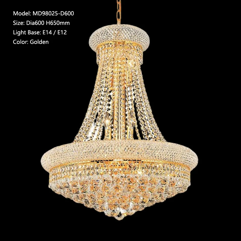 MEEROSEE Crystal Luxury Modern Pendant Light Luxury Modern Round Hanging Lamp Modern Luxury K9 Crystal Chandelier MD98025