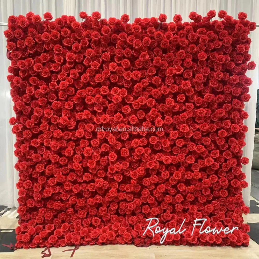 Custom Flowerwall 5d 3d White Roll Up Cloth Flower Wall Wedding Decor
