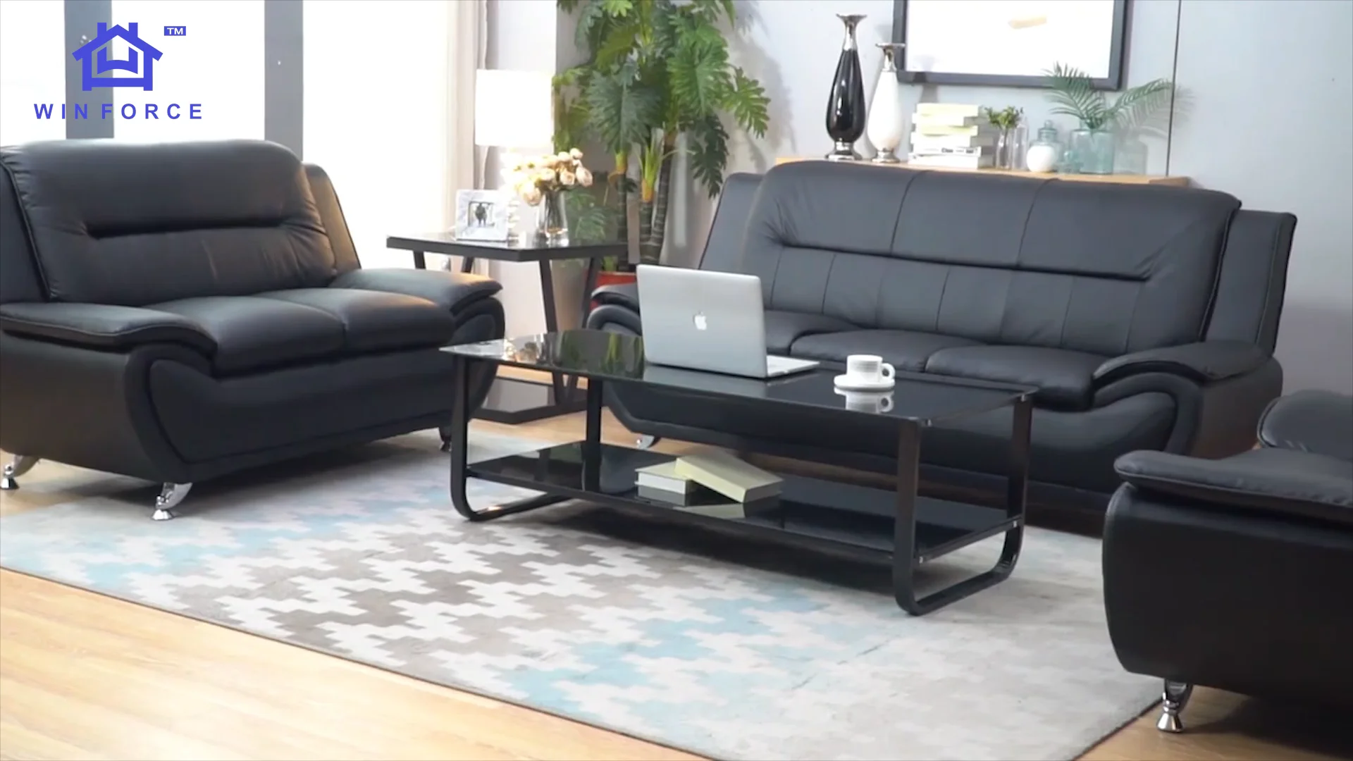 Modern Designs Lounge Couch Sofa Set Living Room Furniture Leather 2