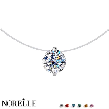 Hot Selling Six Claw Moissanite Pendant Necklaces Clear Fishing Line Choker Necklaces Shiny Mermaid Tears Necklaces for Women