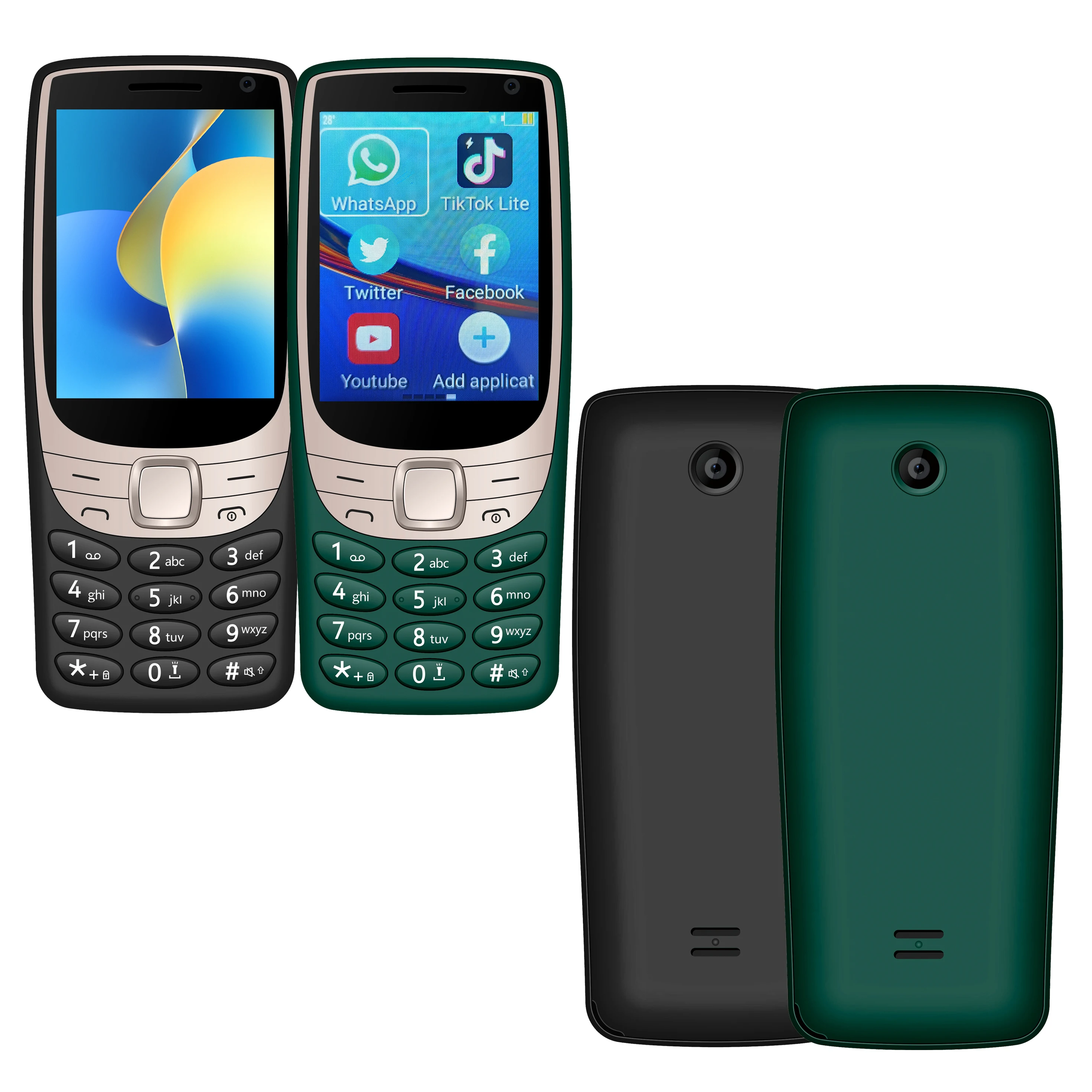 Odm Oem Keypad Smart Android Button 4g Feature Mobile Phone with Whatsapp Touch Screen Hotspot Wifi Android11 Phones