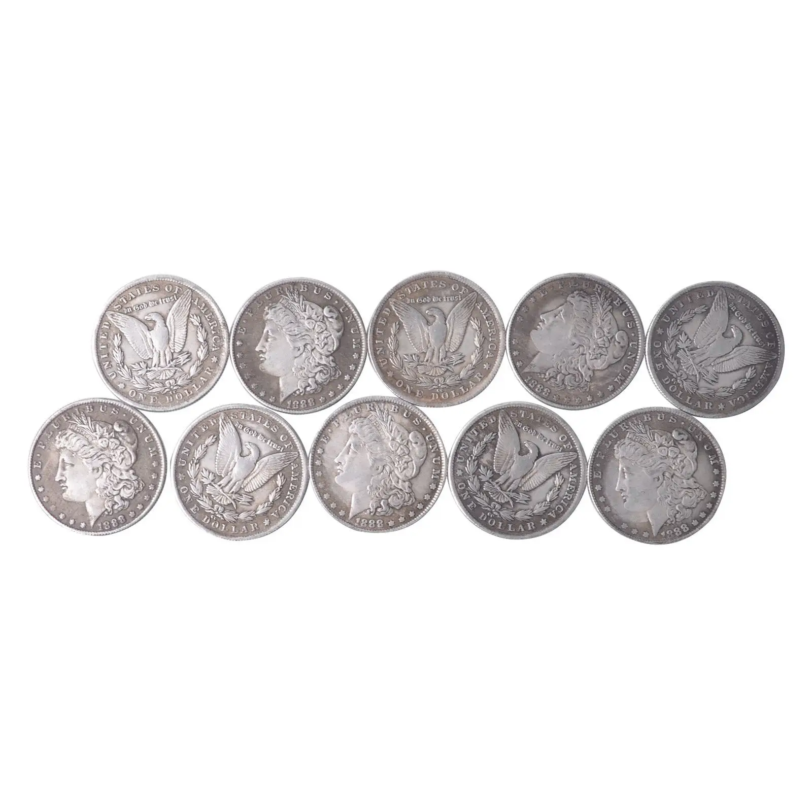 
 1888 стальной Монетный доллар Моргана (3,8 см), волшебные фокусы, волшебные аксессуары, памятные коллекционные монеты  