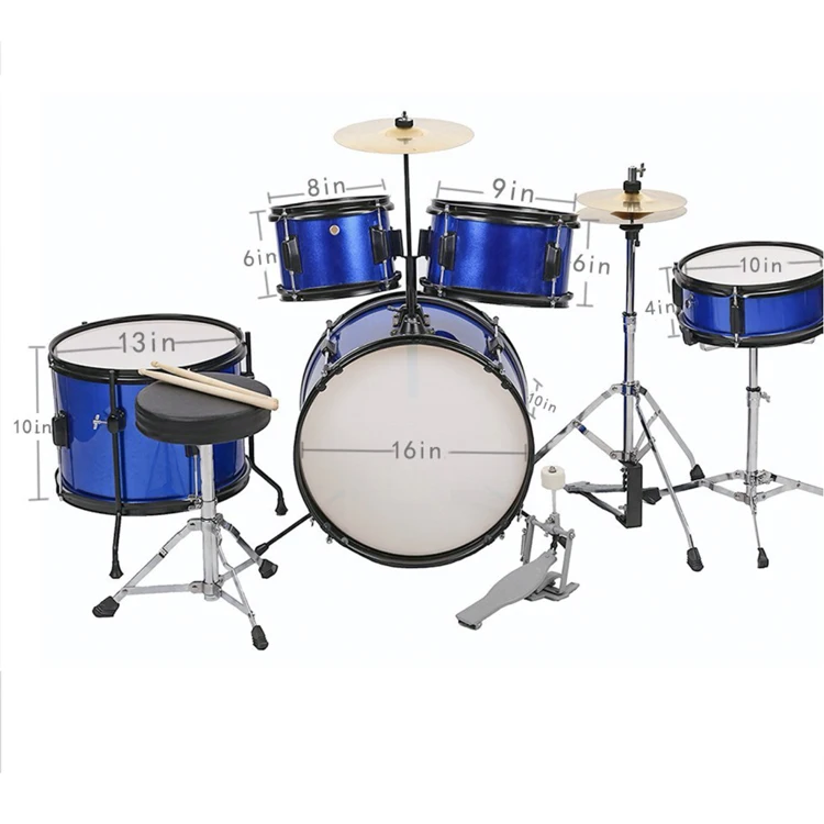 HOTSELL 16" 5 PIECE INSTRUMENTAL MUSIC FULL KIDS DRUM SET for JUNIOR