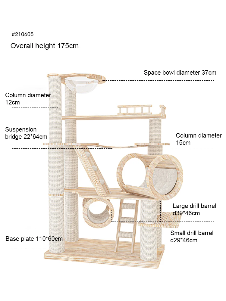 Durable Cat Tree Tall Tower With Large Cat Condo Furniture Maine Coon Scratching Posts Cat Toys