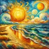 L'arte di Van Gogh sulle onde della spiaggia