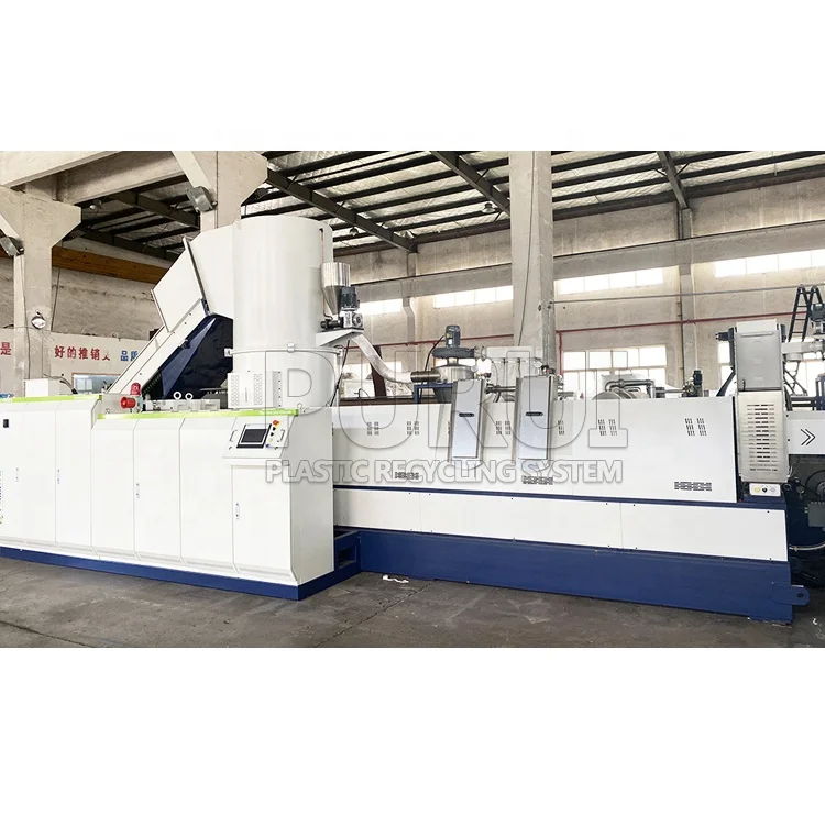 PURUI HDPE LDPE Waste Plastic Recycling Extruder Pelletizing Machine