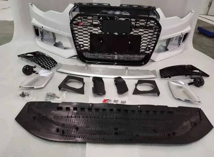 Facelift Auto Parts Bodykit Rs6 C7 Pp Material Front Bumper With Grille