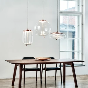 Nordic Modern Bubble Light Luxury Hanging Lamp Hotel Restaurant Long Stained Hand Blown Glass Pendant Lights Ball Chandelier