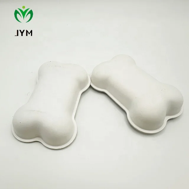 Dog Bone Shape Molded Pulp Box Wholesale China Customized Bagasse White Colors Food Candy Box Corrugated Board 24 Accept CN;GUA