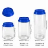 Clear bottle with Blue lid