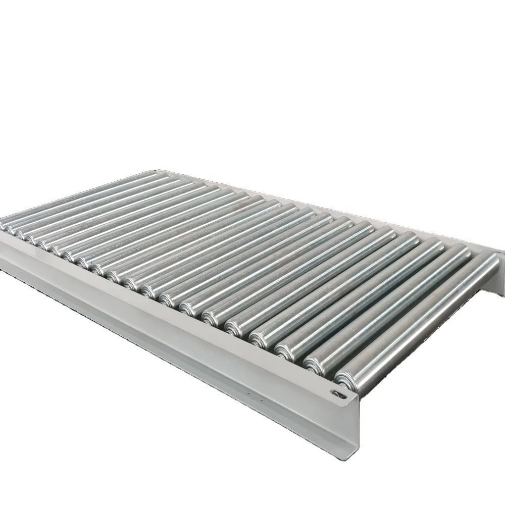Industrial Gravity Roller Table Adjustable Feet Anti-Static Oil Resistant 50MM Roller Pitch 3000MM Length Used Rubber Belt for