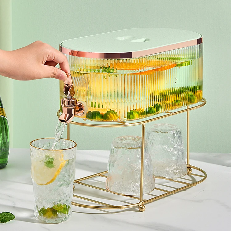 Home Fridge Refrigerator 5.3L Plastic Drinking Water Juice Jug Kettle Beverage Cold Drink Dispenser with Faucet Tap