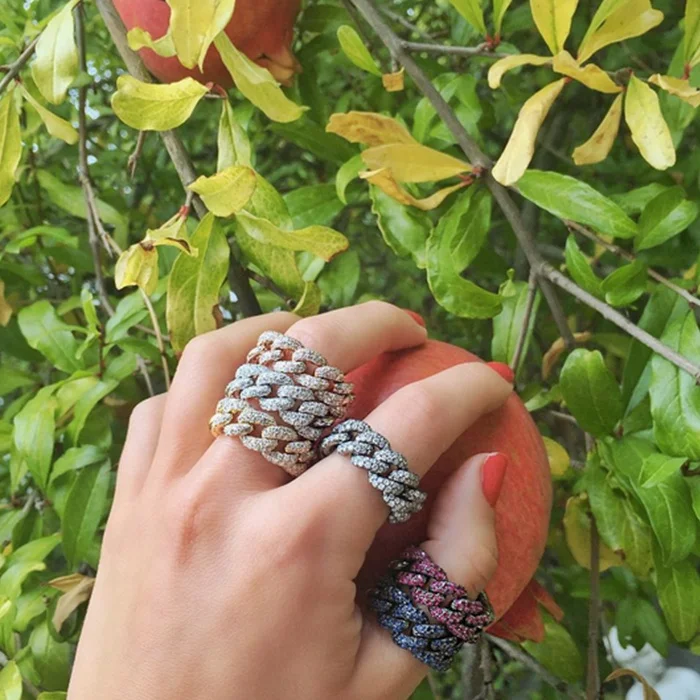 マイアミキューバリンクチェーンリングアイスアウトczbling