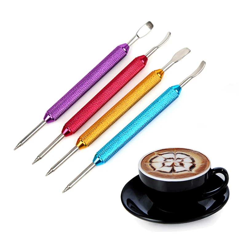 Coffee Art Pen Stainless Steel Cappuccino Latte Espresso Fancy Needle Cafe Tool 