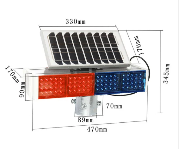 Высокое качество Солнечная красная и синяя двойная лампочка со светодиодом светофора стробоскоп светильник