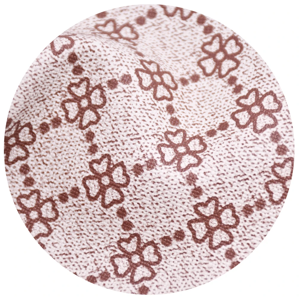 Stock Lot Cheap Custom Fabric Flowers Design Vinyl Rexine Printed Pvc Faux Leather for Decoration Bag