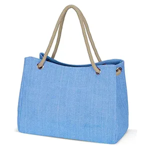 Fashion Custom Logo Summer Women Canvas Tote Large Beach Bag