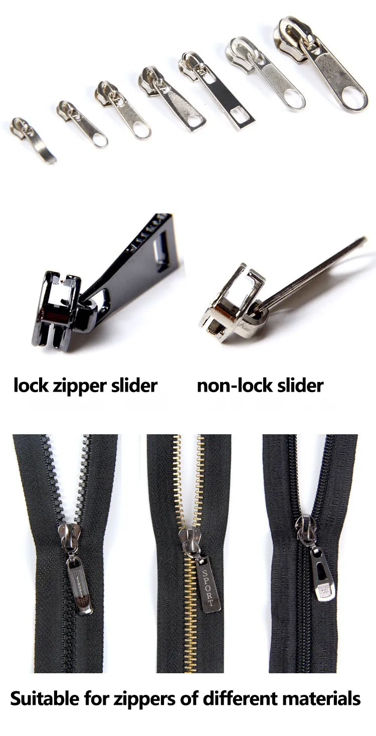Multiple Styles Zipper Pull Tabs Wholesale Zipper Slider For Bag