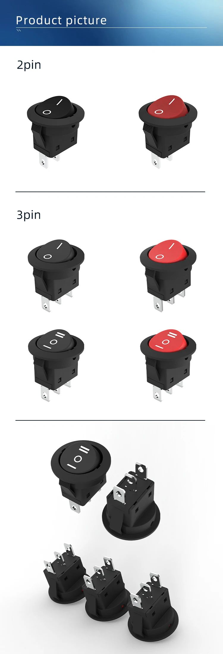 Kcd1 Kcd2 Kcd3 Kcd4 Marine On Off Round Lock 12v 4 Pin Led Ip 65 Rocker