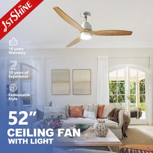 1stshine Ceiling Fan Smart Indoor Lower Noise Solid Wooden Blades Energy Saving Ceiling Fan with Remote Control