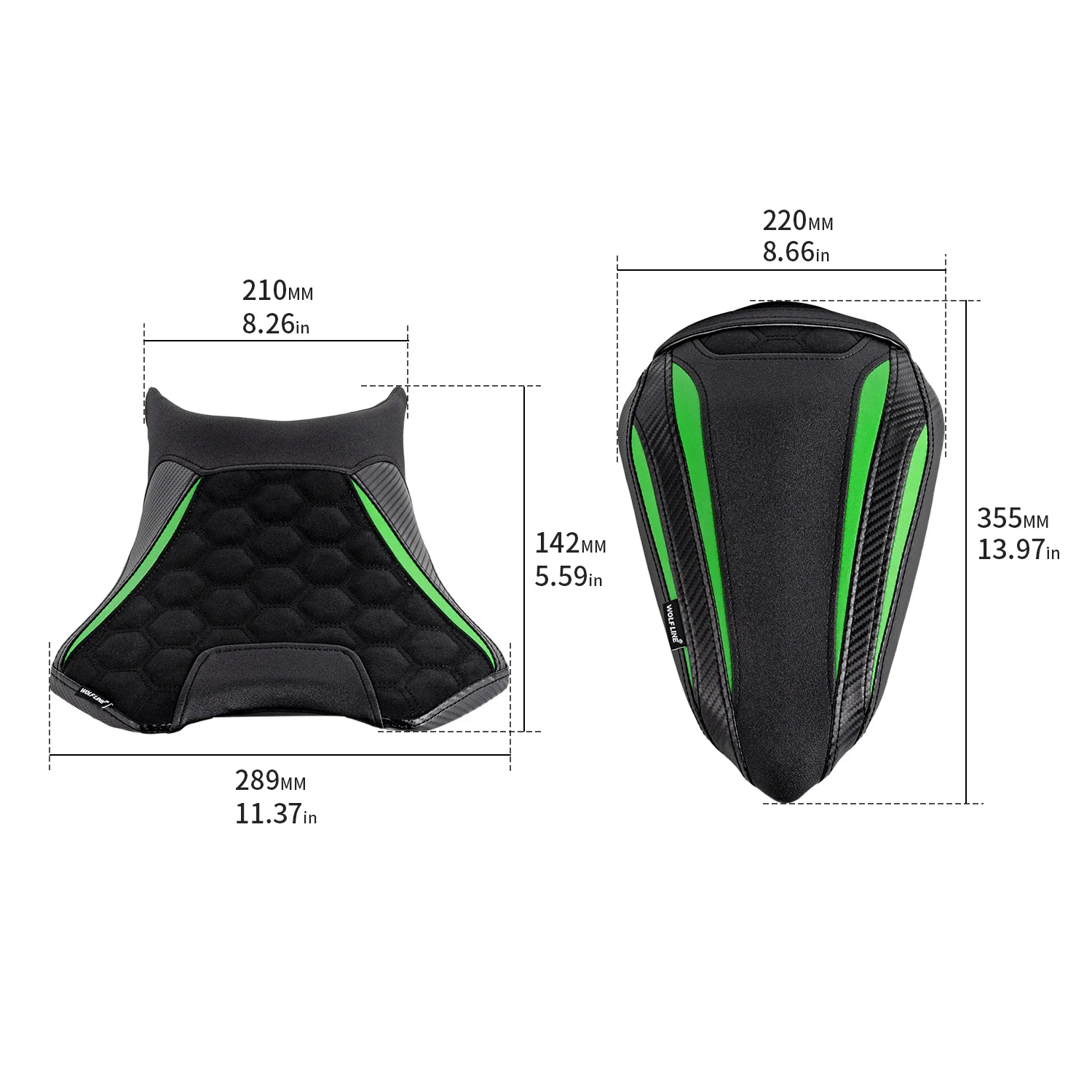 XXUN Motorcycle Leather Rider Saddle for Kawasaki Ninja 500/Z500
