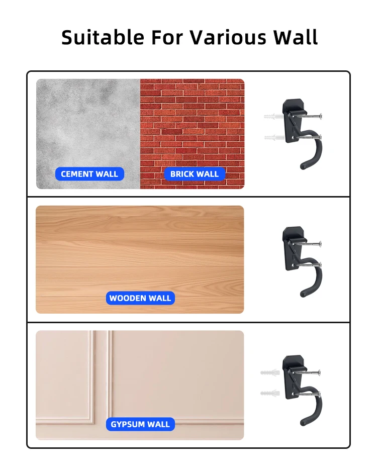 Modern Design Home Storage System Wall Mounted Storage Metal Wall Hook for Cleaning Tools factory