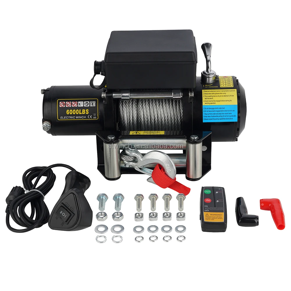 12v 6000lbs Car Electric Winch With Wireless Remote Control Buy