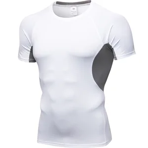 Men's Quick-Drying Breathable Stretch Sports Tights Short-Sleeved Training T-shirt Sporty Style Digital Printing Unique Pattern