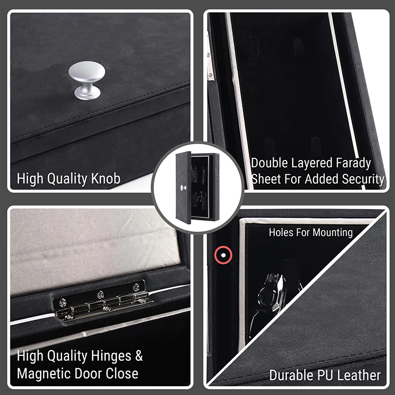 Wall Mount Faraday Box Keyless Entry Car Key Safe Protector Antitheft Signal Blocking Cages