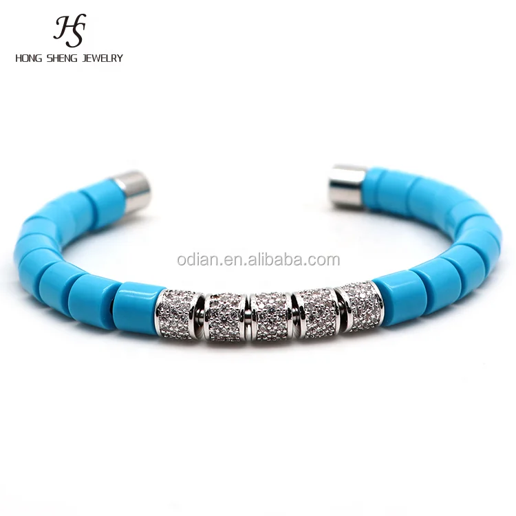 Anil Arjandas Natural White Stone Bangle Bracelet DIY