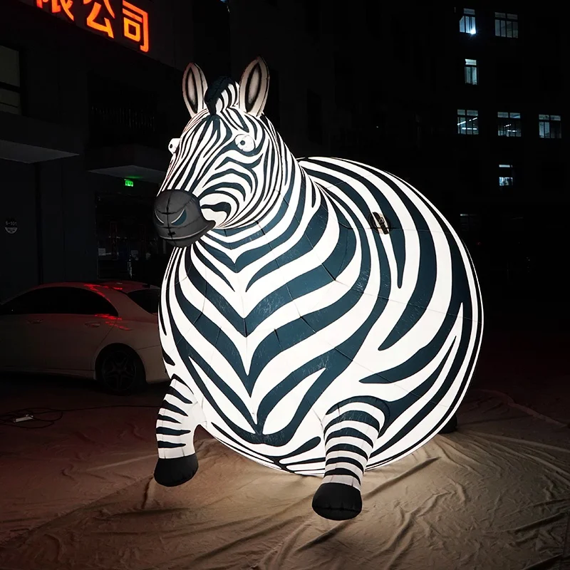 Customizable Commercial Advertising Inflatables Fat Zebra Mascot for Shopping Mall Festival Decorations