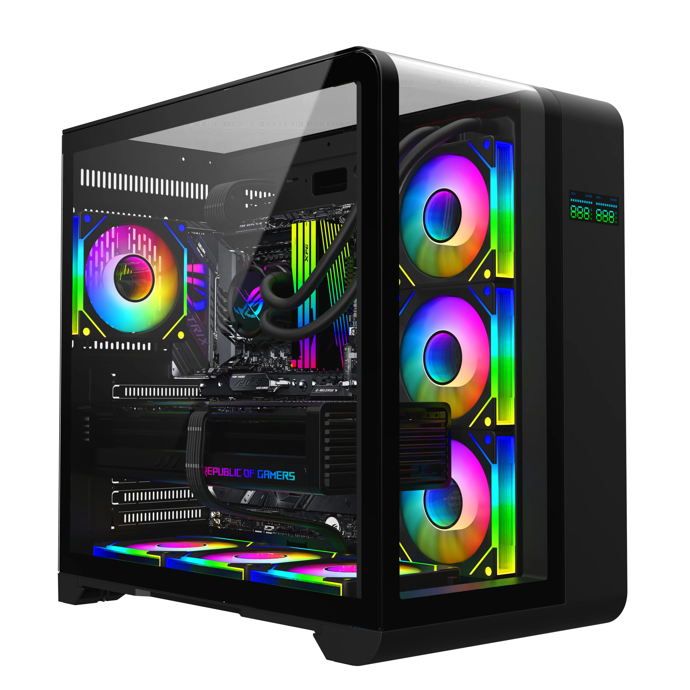 2024 High-end Computer Gamer Case 270 Full View Curved Tempered Glass ...