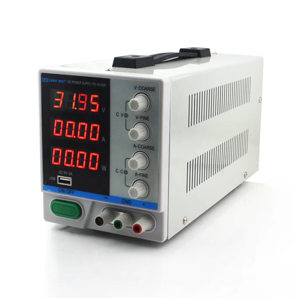 Wholesale 新しいPS-3010DF DC電源調整可能30V 10A4桁ディスプレイUSB充電修理スイッチングレギュレーターラボ電源 From 