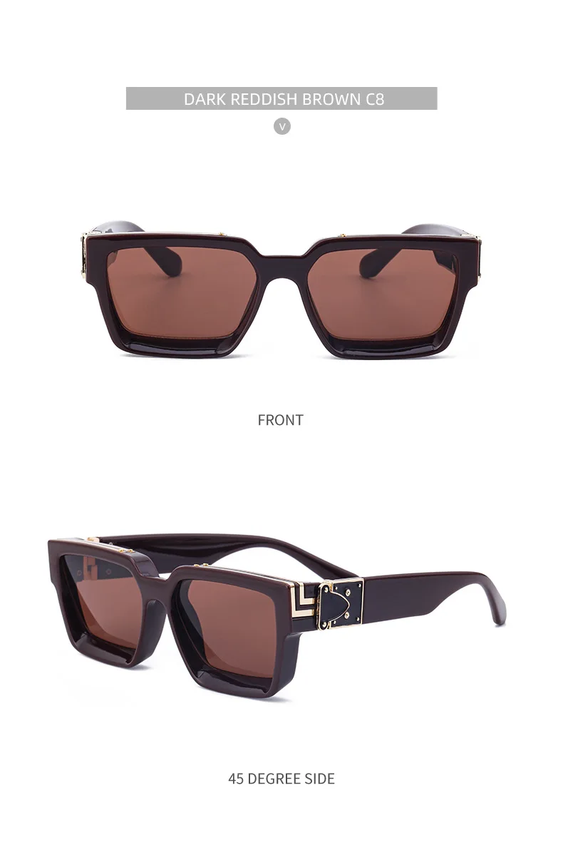 2023 Popular Fashion Brand Designer Men's Millionaire Sunglasses Square High Quality Luxury