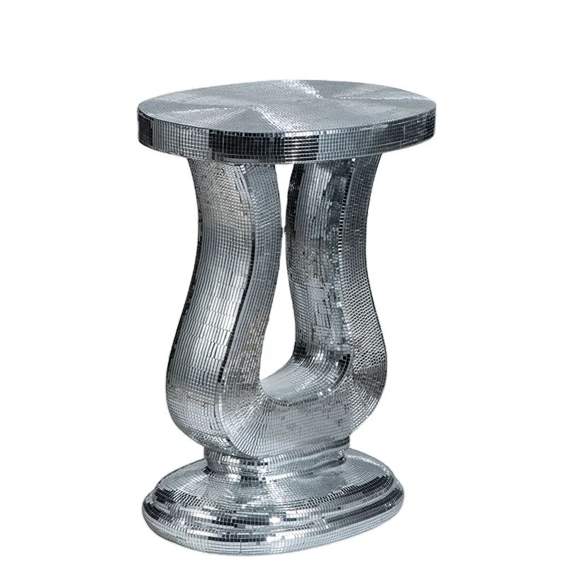 China Manufacturer Supply Silver Mosaic Glass Fiber Glass Table For Sale