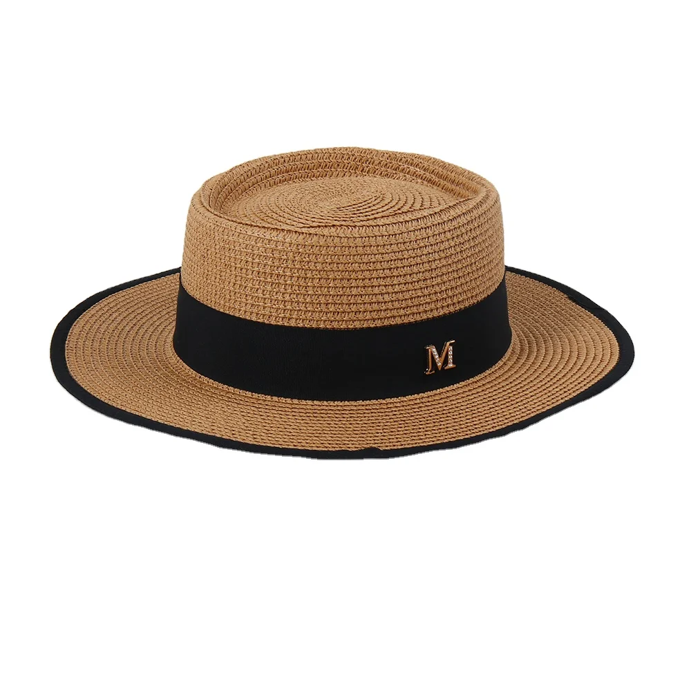 Flat Brim Straw Beach Hats for