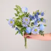 Light blue dandelion and light blue handmade chrysanthemum bouquet