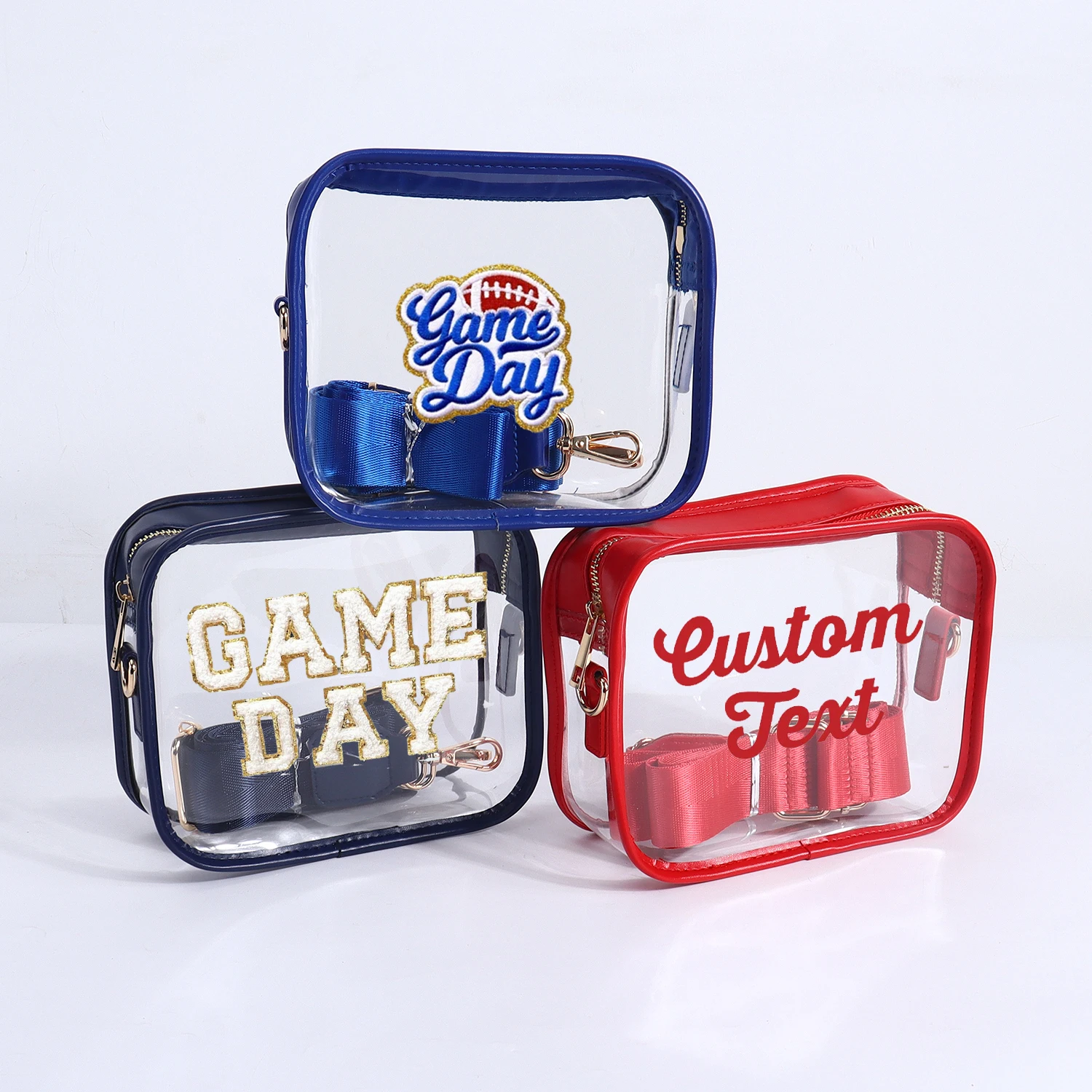 Keymay DIY Waterproof Transparent PVC Clear Messenger Bag Stadium Phone Purse Women Crossbody Clear Bag Stadium Approved
