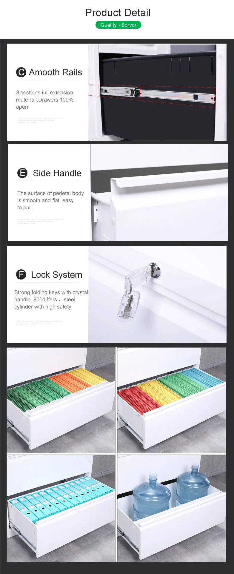 2 Drawer Cabinet Office Lockable Lateral Vertical Filing Drawers Cabinet Storage steel cabinet