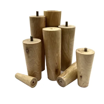 Manufacturer Supplier Replacement Wood Sofa Legs Furniture Accessories Wooden Conic Legs for Sofa