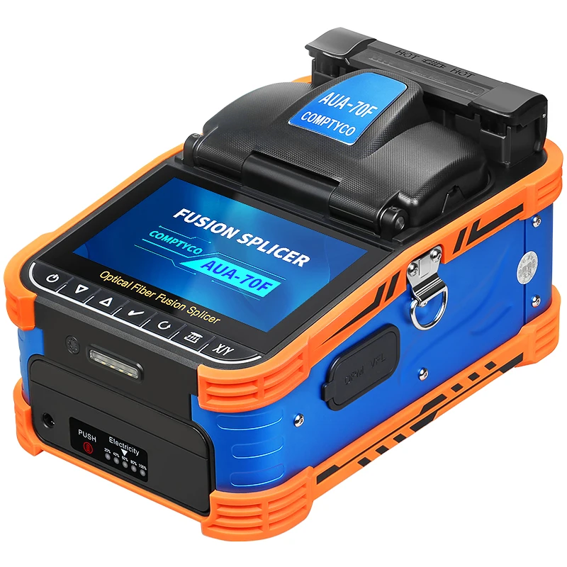 COMPTYCO AUA-70F Fully Automatic Fusion Splicer Machine 5 inch touch screen 6 motors with OPM VFL Fiber Optic Fusion Splicer