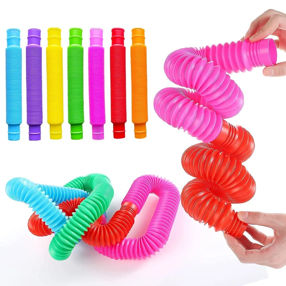 Jouet Sensoriel Extensible – Tubes Télescopiques Colorés – Anti-stress, Décompression – Stimulation Tactile Et Auditive – Cadeau