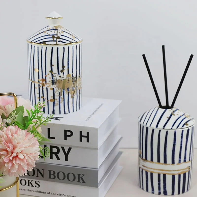 Synwish High End Custom Unique Luxury Ceramic Reed Diffuser Jar for Modern Home Decoration manufacture