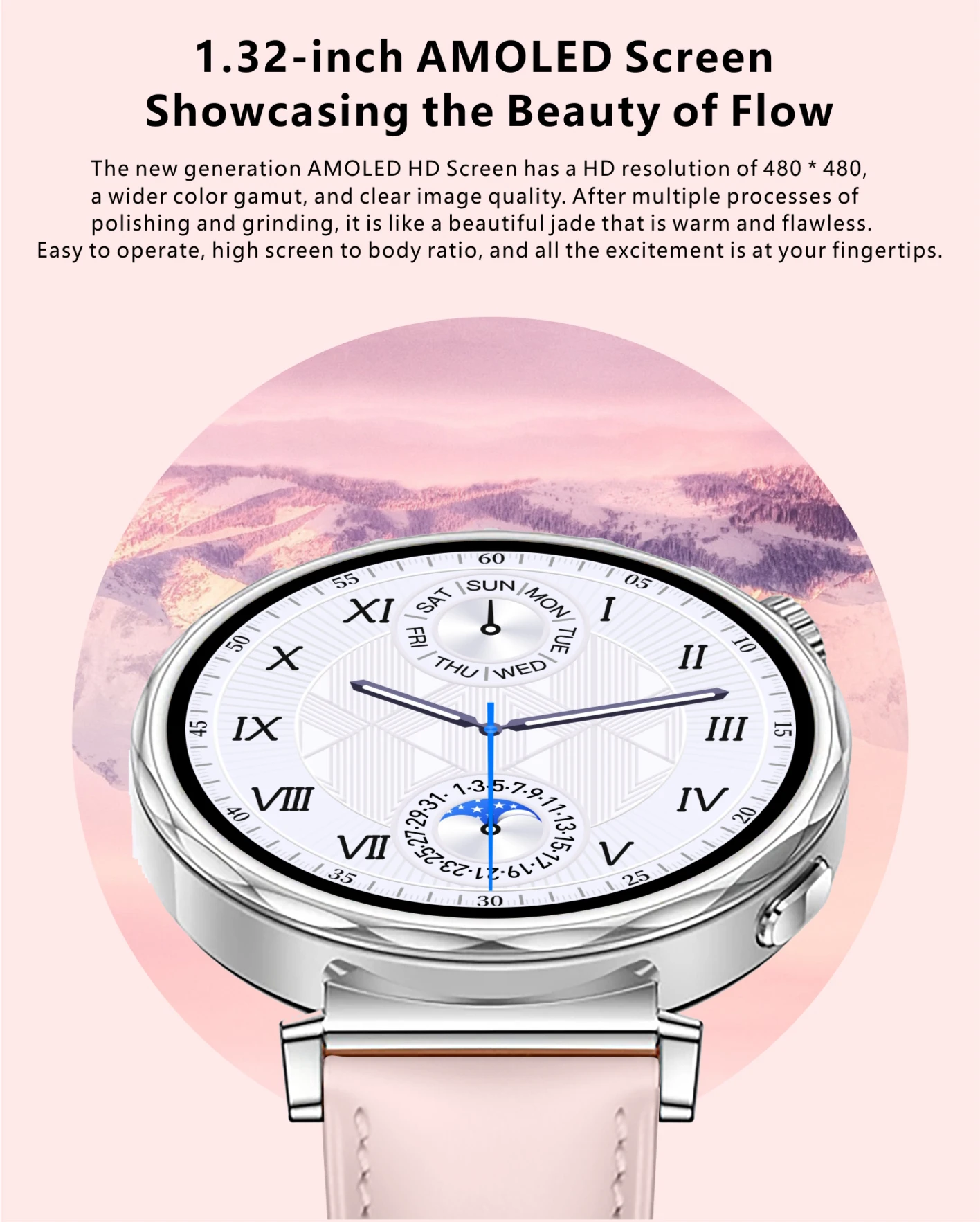 Latest Model Round Dial Smart Watch S6 Mini 1.32inch Amoled 3D UI Screen Double Band Blood Heart Rate Reloj Smart Watch Mujer