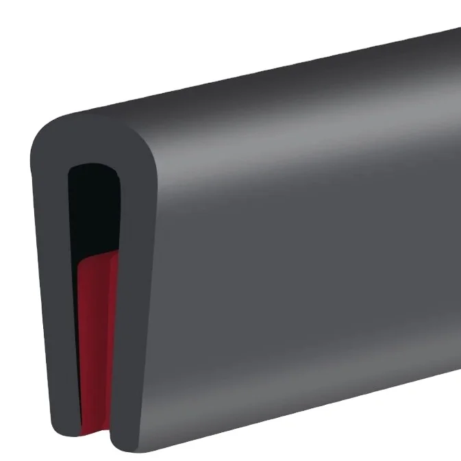 Self-Adhesive Rubber Edge Trim, Edge Protector for Sheet Metal, EPDM Material, Fit 1/16"(1.6mm)