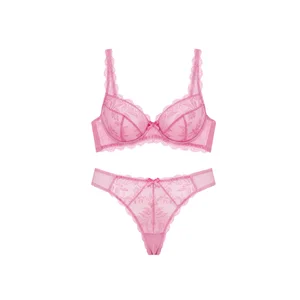 Lace Bra with Intricate Eyelash Border High Waist Silhouette Sexy Underwear Women Lingerie for Party Elegant Lace Bra Wholesale