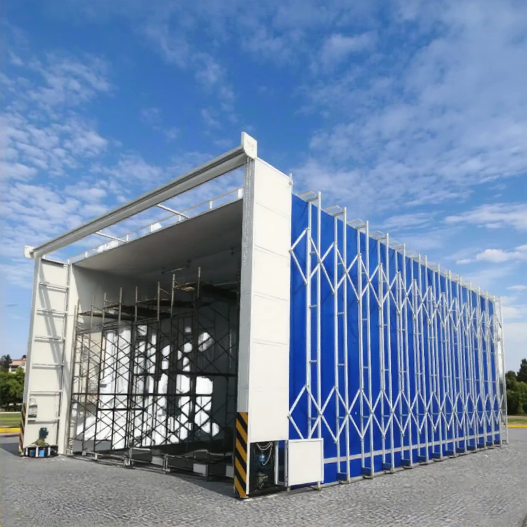 Space Saving Removable Retractable Paint Booth Outdoor Use With Water Curtain CE Certified for Car Painting