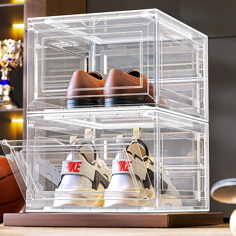 Clear Plastic Multifunctional Shoe Box Storage Organizer Rack OEM